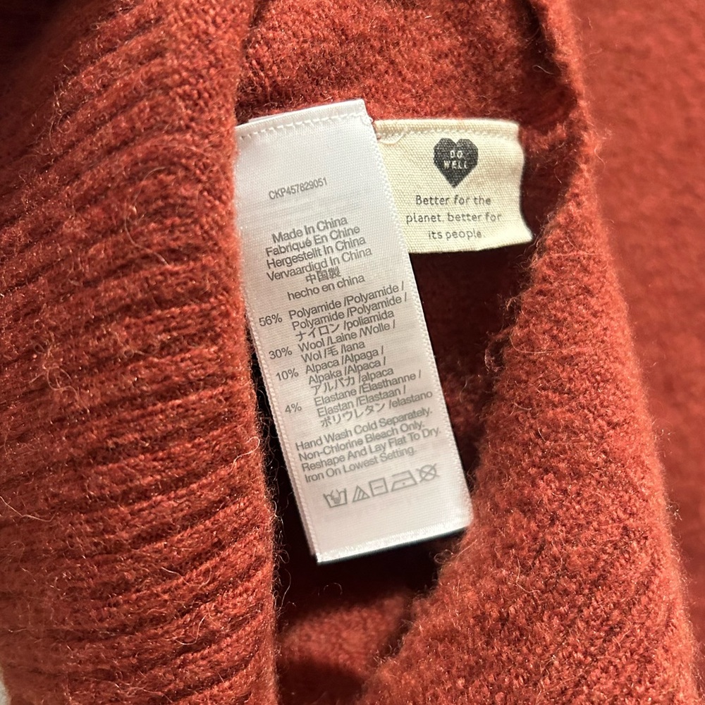 Madewell Bartlett V-neck Pullover Oversized sweater Sz XS - Picture 4 of 5